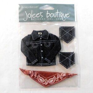 Jolees Boutique Denim Jacket Bandana Scrapbook Stickers Dimensional